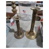 PAIR OF VTG BRASS CANDLE STICKS