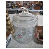 LARGE GLASS STORE JAR WITH LID