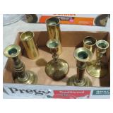 COLL OF VTG BRASS CANDLE STICKS