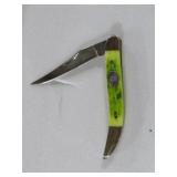 STEEL WARRIOR GREEN BONE TOOTHPICK POCKET KNIFE