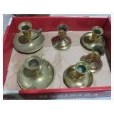 COLLECTION OF VTG BRASS CANDLE HOLDERS
