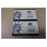 (2) 2000 US MINT PROOF SETS