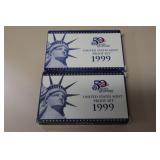 (2) 1999 US MINT PROOF SETS