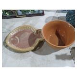 POTTERY BOWL AND FISH