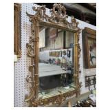 GOLD ORNATE FRAMED WALL MIRROR