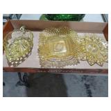 3 VTG AMBER TRINKET DISHES