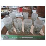 VTG HAZEL ATLAS FROSTED GLASSES SET OF 7