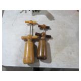 ANTIQUE/VTG WOOD DOUBLE ACTION CORKSCREWS