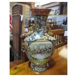 BEAUTIFUL LAST SUPPER HAND PAINTED CERAMIC VASE