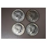 (4) 40% SILVER KENNEDY HALF DOLLARS