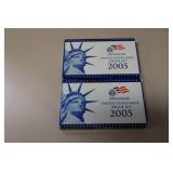 (2) 2005 US MINT PROOF SETS