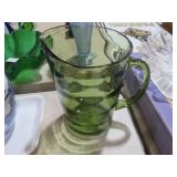 VTG GREEN HAZEL ATLAS SATURN OPTIC  RING PITCHER