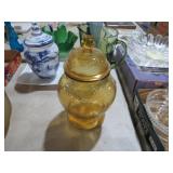 VTG AMBER APOTHECARY JAR