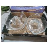 2 CLEAR VTG GLASS JUICERS