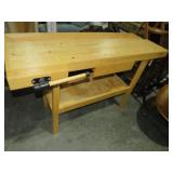 SOLID WOOD 1 DR TOOL BENCH TABLE