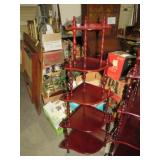 5 TIERED CHERRY FINISH CORNER SHELF
