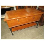 METAL BASE SOLID WOOD 1 DR TV STAND