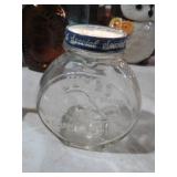VTG GLASS JFG JUMBO PEANUT BUTTER JAR