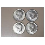 (4) 40% SILVER KENNEDY HALF DOLLARS