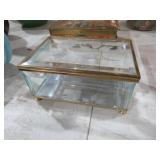 VTG LIFT TOP ETCHED JEWELRY BOX