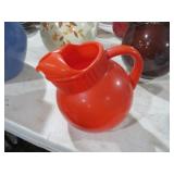 ANCHORHOCKING CHINESE RED TILT BALL PITCHER 1930