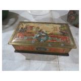 VTG METAL MILK CHOCOLATE LIFT TOP BOX