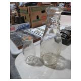 2 NEW YORK AND MICHIGAN EMBOSSED VTG MILK BOTTLES