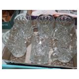 6 VTG DIAMOND CUT CRYSTAL ARCOROC MUGS