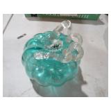 HAND BLOWN TEAL PUMPKIN