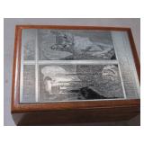 ENGRAVED CAT WOODEN TRINKET BOX