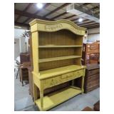 PAINTED WOOD 3 DR. 2 PC HUTCH