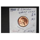 1955 S PROOF LICOLN WHEAT CENT