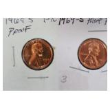 (2) PROOF 1969 S LINCOLN MEMORIAL CENTS