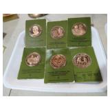 COLLECTION OF FRANKLIN MINT BRONZE PROOF COINS