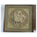 FRAMED HANDMADE CROCHET INDIAN TAPESTRY ON BOARD