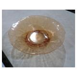 VTG PEACH INTAGLIO GLASS BOWL
