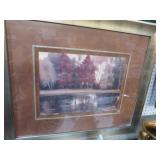 FRAMED WATER & TREE LINE PRINT
