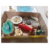 COLL OF FIGURINES, TRINKET DISHES, LIGHTER MISC
