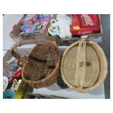 PAIR OF WOVEN HANDLE BASKETS