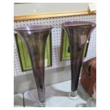 2 AMETHYST TALL ART GLASS VASES FROM Z GALLERY9X25