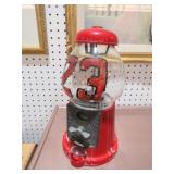 METAL GLASS DOMED GUMBALL MACHINE NO KEY