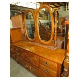 SUMTER CABINET CO SOLID WOOD DRESSER W/OVAL MIRROR