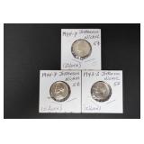 (3) 35% SILVER WAR NICKELS