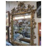 GOLD ORNATE FRAMED WALL MIRROR