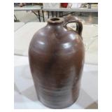 VTG BROWN CROCK JUG WITH HANDLE
