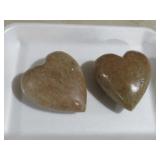 PAIR OF HEART SHAPED MOON STONE