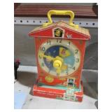 VTG FISHER PRICE MUSIC BOX TEACHING CLOCK