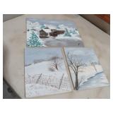 HAND PAINTED ART. SIGNED PAINTINGS
