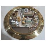 BRASS SERVING TRAY W/ ESTATE EARRINGS