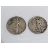 1934 P & 1936 P WALKING LIBERTY HALF DOLLARS 90%